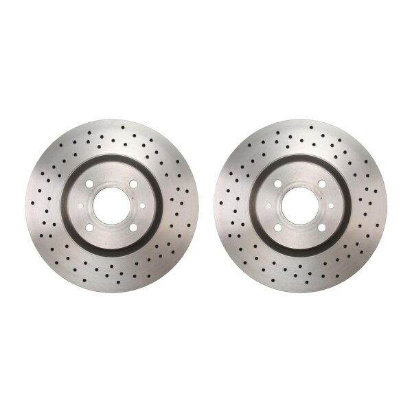 2 brake discs perforated ventilated Ø 284 mm 22 mm A.B.S. for e.g. ABARTH 500