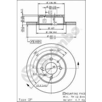 2 brake discs full Ø 257 mm 14 mm BREMBO for FIAT CROMA and others
