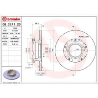 Brake disc rear 308mm BREMBO for FORD TOURNEO CUSTOM V362...