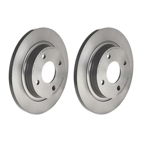 2 brake discs full Ø 253 mm 12 mm coated BREMBO for FORD FIESTA and others