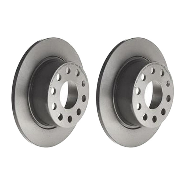 2 brake discs full Ø 253 mm 10 mm coated BREMBO for SKODA OCTAVIA and others