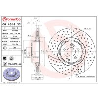 2 Bremsscheiben Ø 360 mm 36 mm beschichtet BREMBO für u.a. MERCEDES-BENZ AMG
