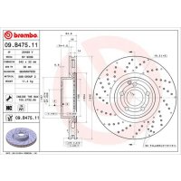 Front brake disc 342mm BREMBO for MERCEDES SL