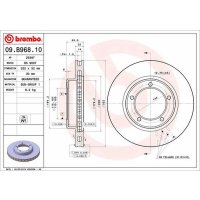 Front brake disc 322mm BREMBO for TOYOTA LAND CRUISER
