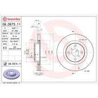 2 brake discs ventilated Ø 280 mm 22 mm BREMBO for TOYOTA YARIS and others