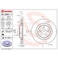 Front brake disc 320mm BREMBO for HONDA CR-V V