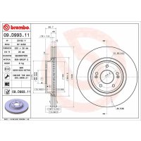 Front brake disc 320mm BREMBO for GENESIS G70