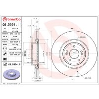 2 Bremsscheiben innenbelüftet Ø 345 mm 30 mm BREMBO für u.a. GENESIS G70