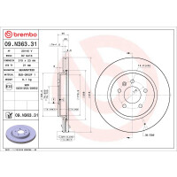 2 Bremsscheiben innenbelüftet Ø 315 mm 23 mm BREMBO für u.a. OPEL INSIGNIA