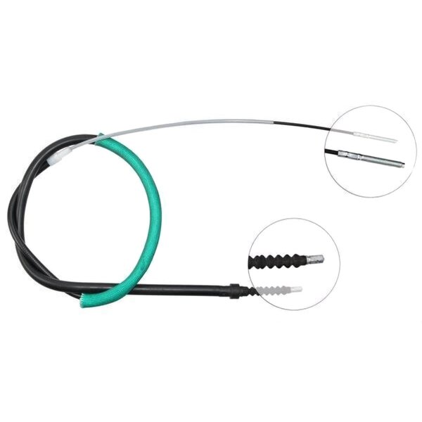 Parking brake cable 1,597 mm disc brake A.B.S. for SEAT CORDOBA and others