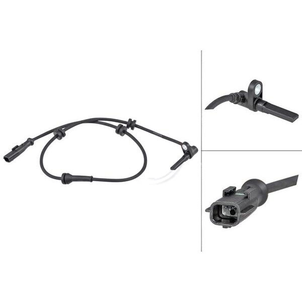 Wheel speed sensor active sensor 690 mm cable A.B.S. for RENAULT MEGANE