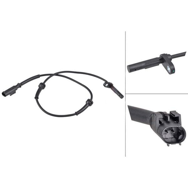 Wheel speed sensor active sensor 670 mm cable A.B.S. for e.g. LADA NIVA