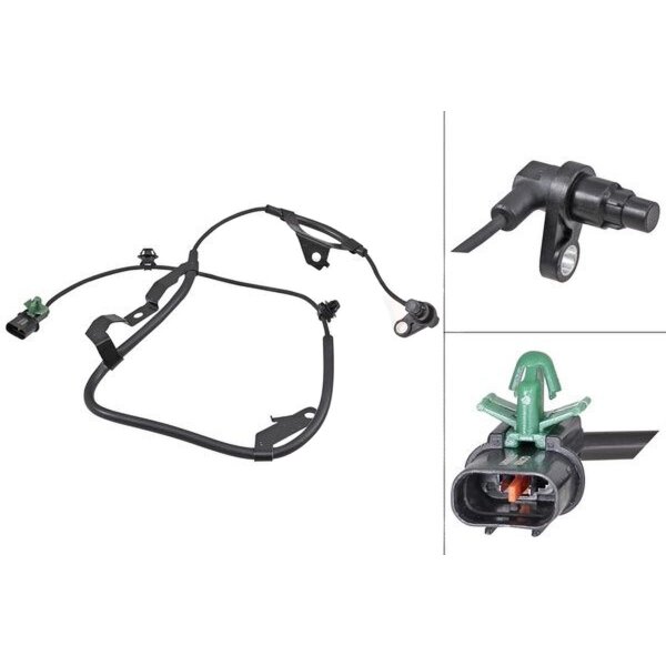 Sensor wheel speed active sensor 1.145 mm cable A.B.S. for e.g. MITSUBISHI L200