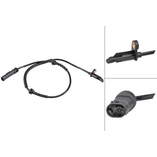 Wheel speed sensor active sensor 625 mm cable A.B.S. for e.g. MINI