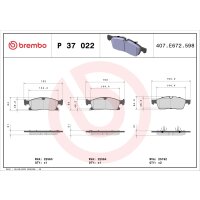 Brake pad set disc brake 21 mm BREMBO suitable for e.g....