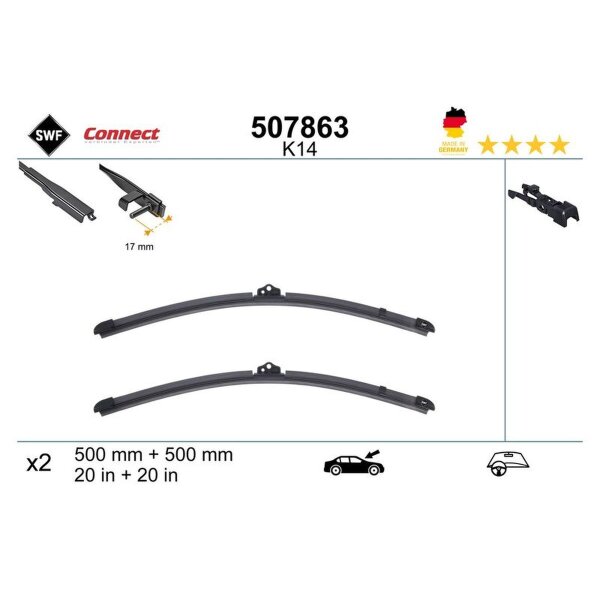 Wischblatt Scheibenwischergummi vorne SWF für BMW 1 (E87)