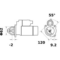 Anlasser Starter 12 V 1,2 kW 9 Zähne MAHLE für...
