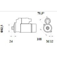 Starter 12 V 2.2 kW 9 teeth MAHLE suitable for e.g. VW...