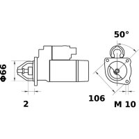 Starter 12 V 0.8 kW 8 teeth MAHLE for RENAULT CLIO and...