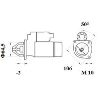 Starter 12 V 0.8 kW 8 teeth MAHLE for DACIA SANDERO and...