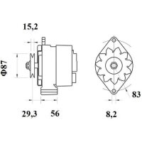 Alternator 14 V 33 A pulley Ø 8,2 mm MAHLE for...