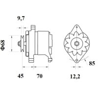 Alternator 14 V 65 A belt pulley Ø 12,2 mm MAHLE for FIAT CROMA