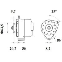 Lichtmaschine Generator 14 V 65 A Riemensch. Ø 8,2 mm MAHLE für u.a. VW POLO