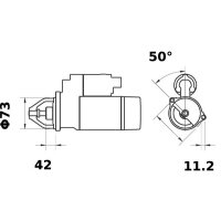 Starter 12 V 1.8 kW 9 teeth MAHLE for e.g. LAND ROVER...