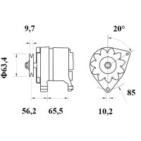 Lima Generator 14 V 70 A Riemensch. Ø 10,2mm MAHLE für u.a. RENAULT RAPID