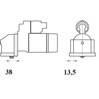 Starter 12 V 2.1 kW 19 teeth MAHLE for FORD TRANSIT and...