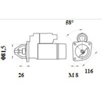 Starter 12 V 2.2 kW 9 teeth MAHLE for FIAT DUCATO and others
