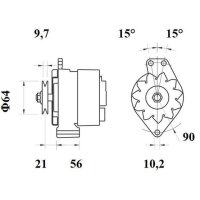 Lichtmaschine Generator 14 V 65 A Riemensch. Ø 10,2 mm MAHLE für u.a. VW GOLF