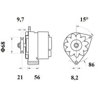 Lichtmaschine Generator 14 V 55 A Riemensch. Ø 8,2...