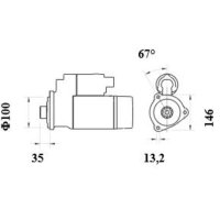 Anlasser Starter 12 V 2,7 kW 10 Zähne MAHLE für...