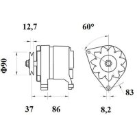 Lima Generator 14 V 65 A Riemensch. Ø 8,2mm MAHLE...