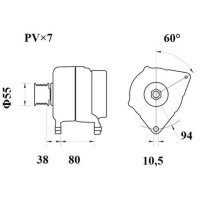 Lima Generator 14 V 140 A Freilaufsch. Ø 10,5mm...