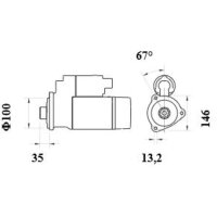 Anlasser Starter 12 V 3,3 kW 10 Zähne MAHLE für...