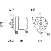 Alternator 14 V 65 A pulley Ø 8,2 mm MAHLE for NEW...
