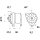 Alternator 14 V 65 A pulley Ø 8,2 mm MAHLE for NEW HOLLAND TB