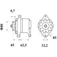 Alternator 28 V 35 A pulley Ø 12,2mm MAHLE for...