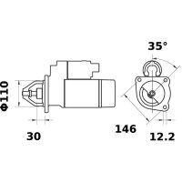 Starter 12 V 2.2 kW 9 teeth MAHLE for IVECO DAILY and others