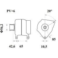 Lima Generator 14 V 95 A Keilrippensch. Ø 10,5mm...