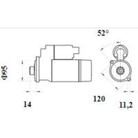 Anlasser Starter 12 V 2,8 kW 9 Zähne MAHLE für...