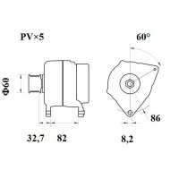 Lima Generator 14 V 70 A Keilrippensch. Ø 8,2mm MAHLE für u.a. FORD ESCORT