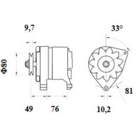 Lichtmaschine Generator 14 V 65 A Riemensch. Ø...