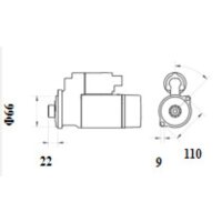 Starter for combustion engine 12 V 1.4 kW 13 teeth MAHLE...
