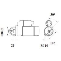 Starter 12 V 2.2 kW 13 teeth MAHLE for MERCEDES-BENZ...