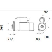 Starter for combustion engine 12 V 1.2 kW 9 teeth MAHLE...