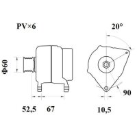 Lima Generator 14 V 120 A Keilrippensch. Ø 10,5mm...
