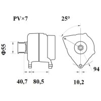 Alternator 14 V 140 A V-ribbed shaft Ø 10,2mm...